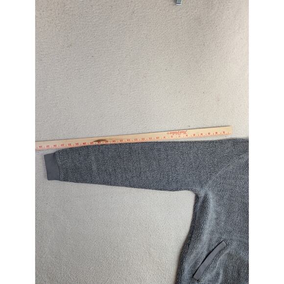 LL Bean Hoodie Sweatshirt Mens Small Gray Tumbled Sherpa Pile Pullover - Picture 3 of 16